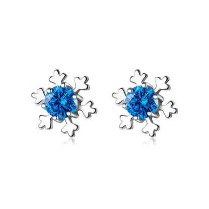 Aretes Copo de Nieve con Zirconias en Tres Colores
