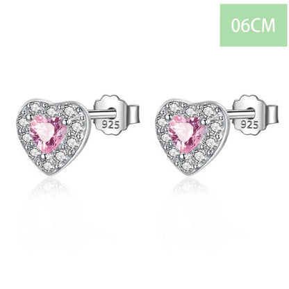 Aretes Corazoncito Rosa con Zirconia