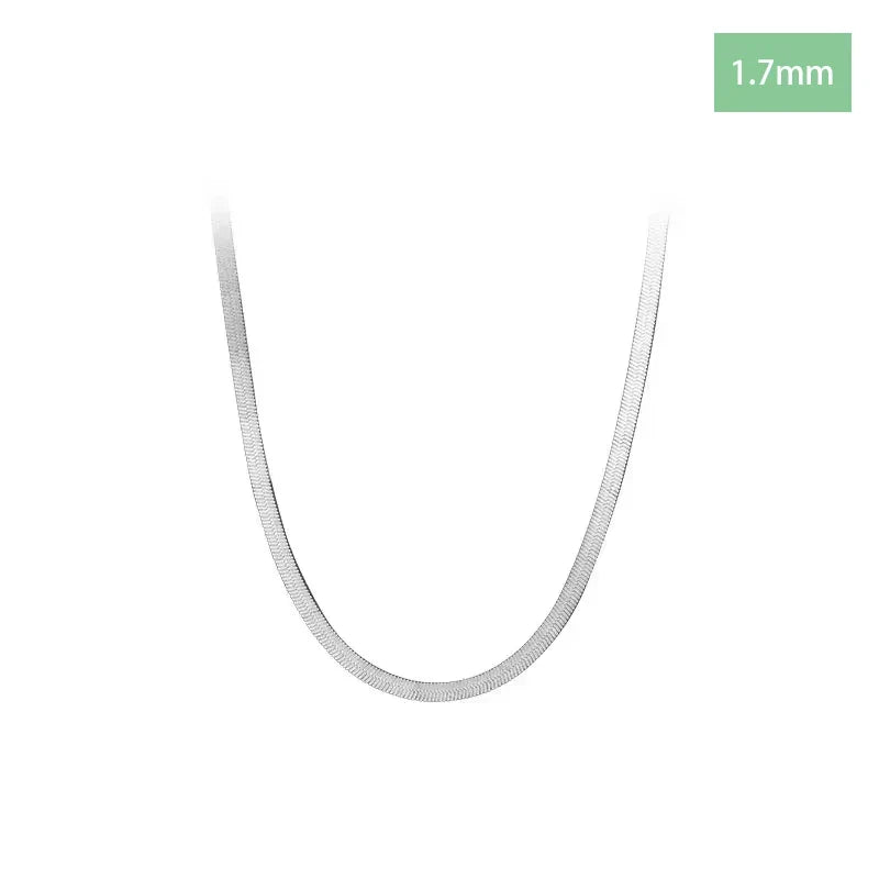 Collar Cadena Serpiente en Dos Grosores