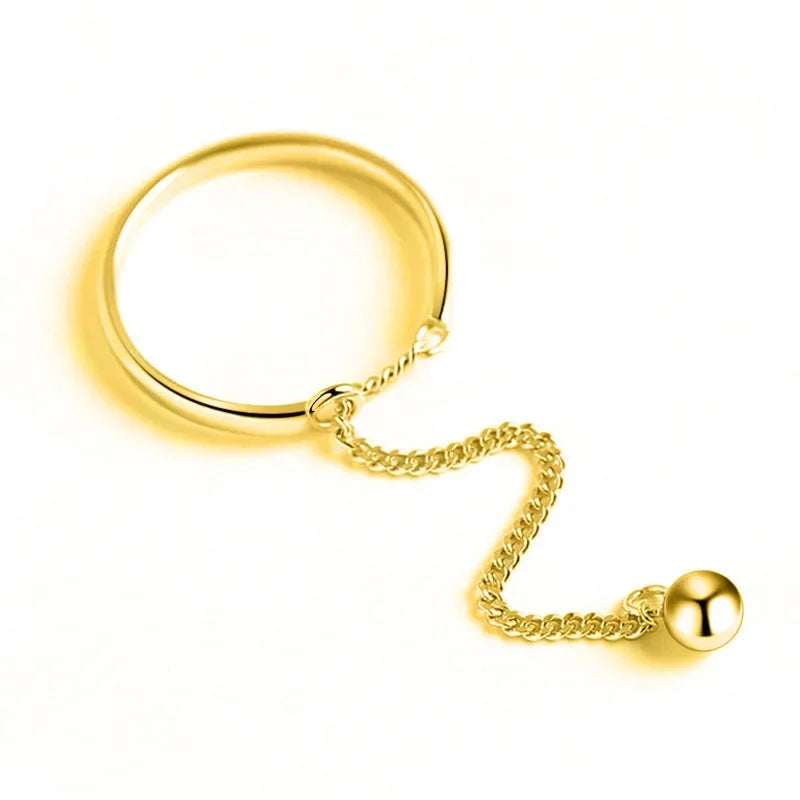 Anillo Abierto Cadena de Bolitas