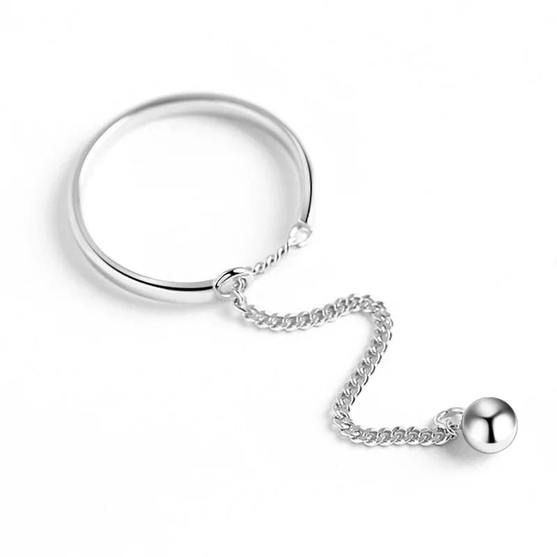 Anillo Abierto Cadena de Bolitas