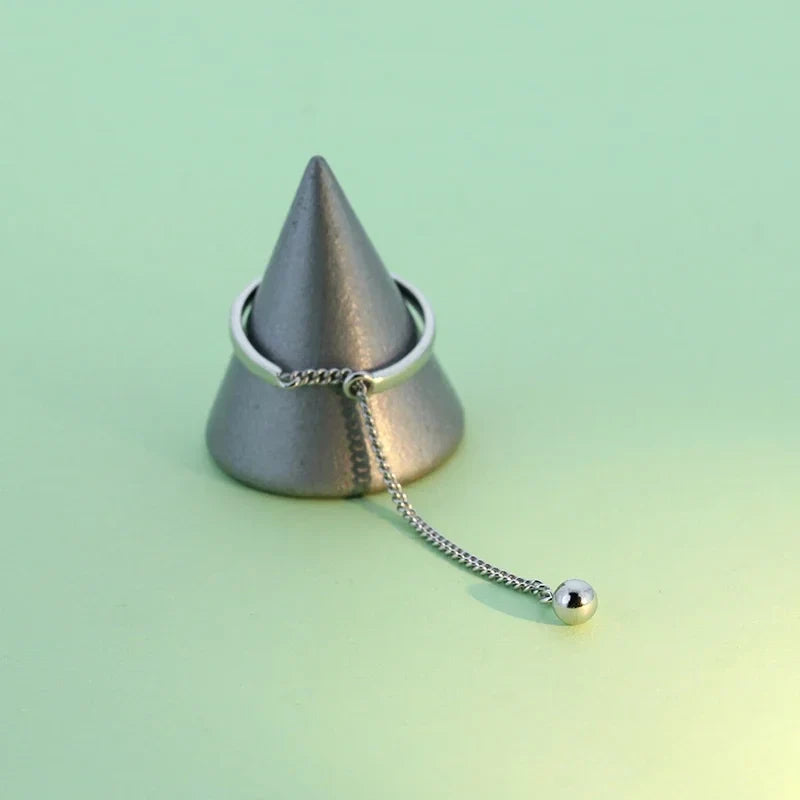 Anillo Abierto Cadena de Bolitas