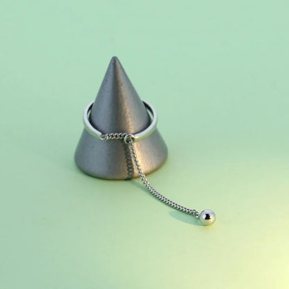 Anillo Abierto Cadena de Bolitas