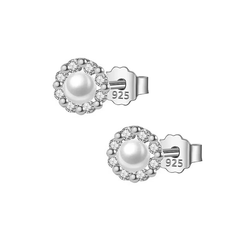 Aretes Perla de Agua Dulce con Zirconias