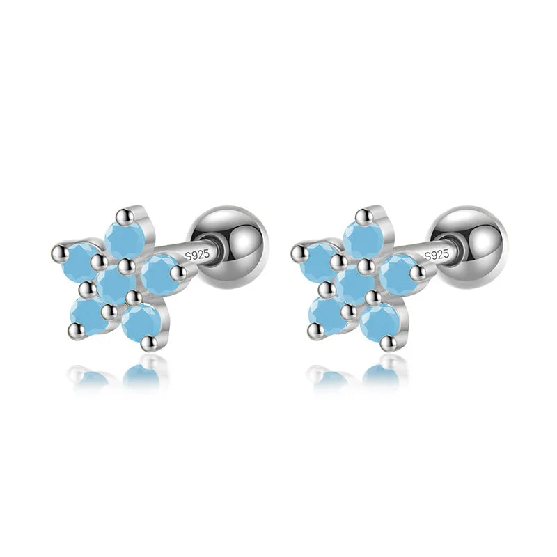 Aretes Rectángulo, Flor o Estrella de Color