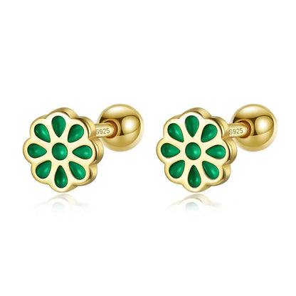 Aretes Rectángulo, Flor o Estrella de Color