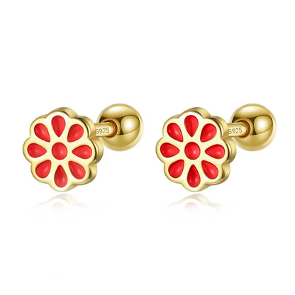 Aretes Rectángulo, Flor o Estrella de Color