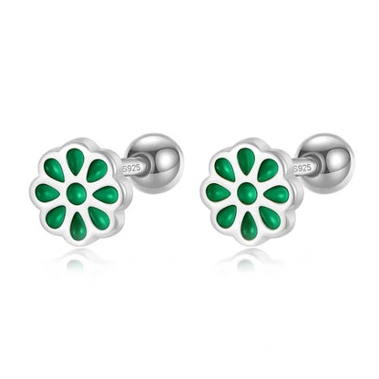 Aretes Rectángulo, Flor o Estrella de Color