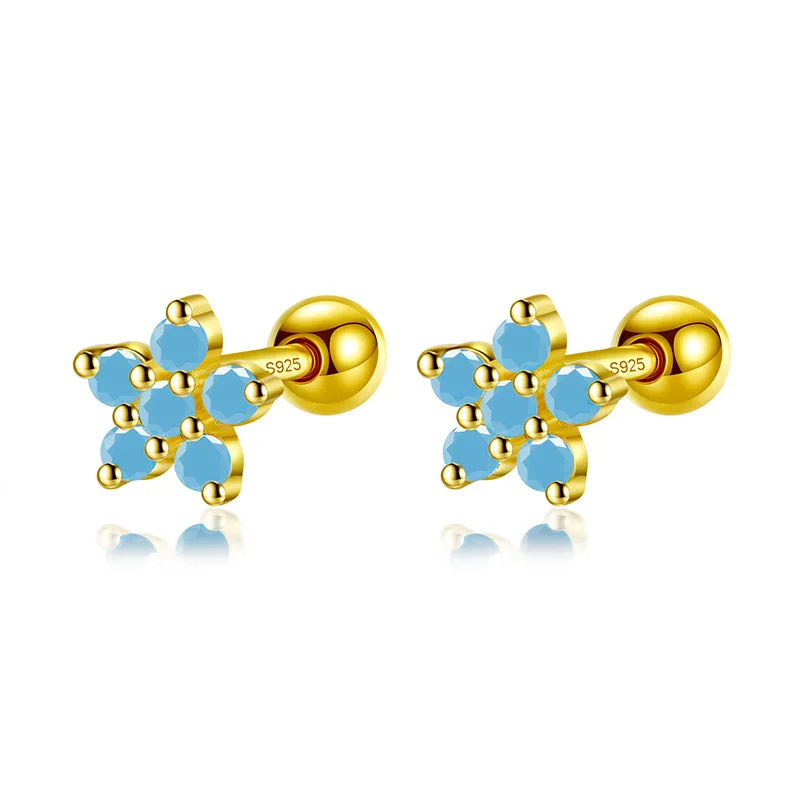 Aretes Rectángulo, Flor o Estrella de Color