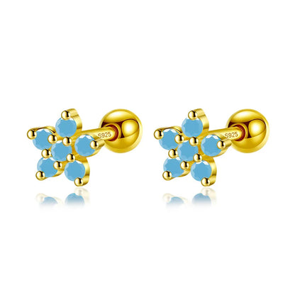 Aretes Rectángulo, Flor o Estrella de Color