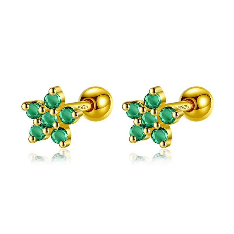 Aretes Rectángulo, Flor o Estrella de Color