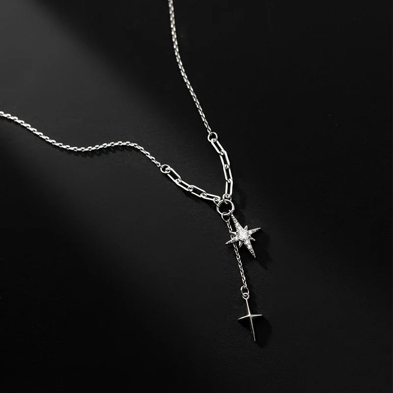 Collar Choker Estrella y Cruz con Zirconias