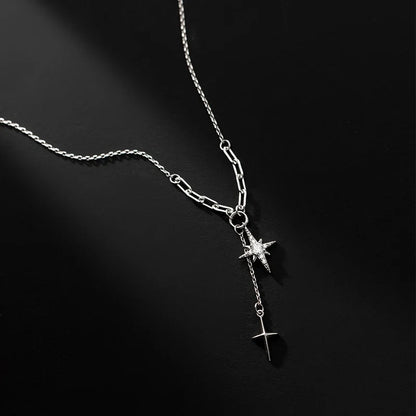 Collar Choker Estrella y Cruz con Zirconias