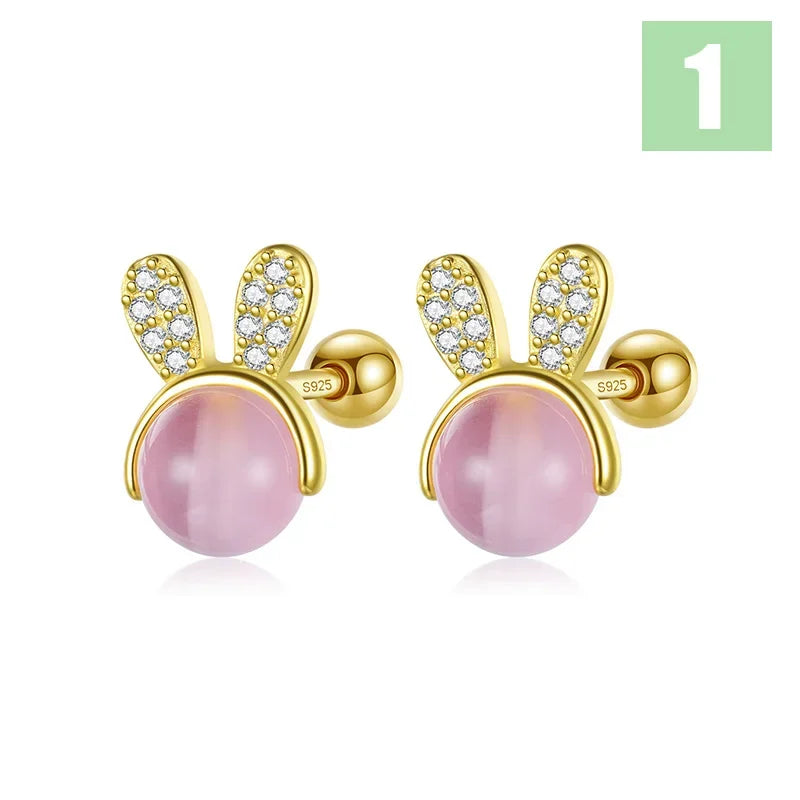 Aretes Conejito o Gatito Esmaltados