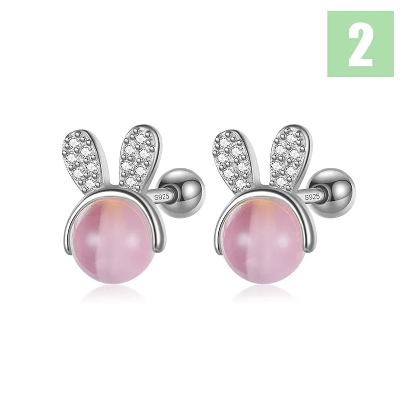 Aretes Conejito o Gatito Esmaltados