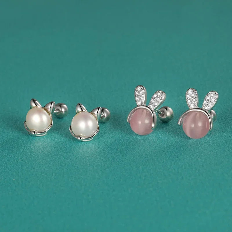 Aretes Conejito o Gatito Esmaltados
