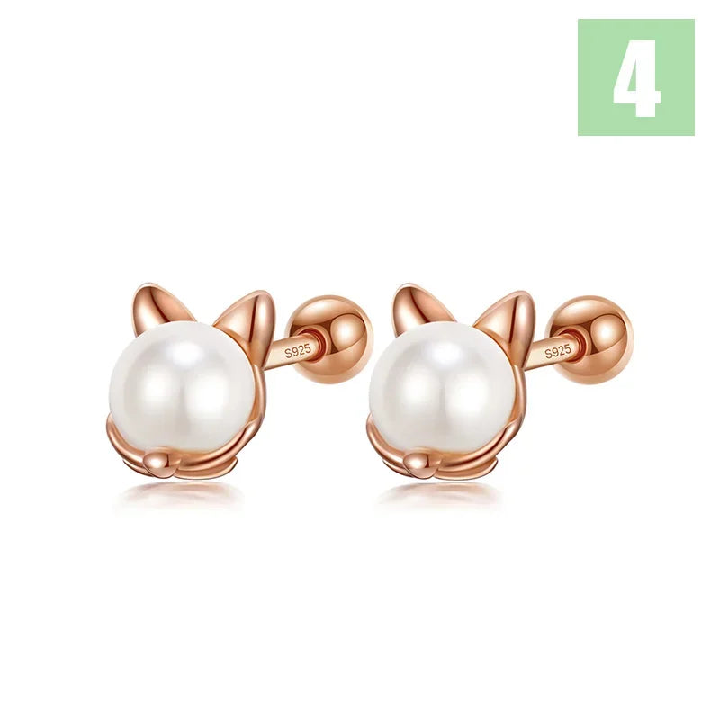 Aretes Conejito o Gatito Esmaltados