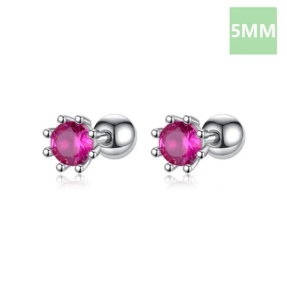 Aretes Zirconia Roja de Ocho Garras