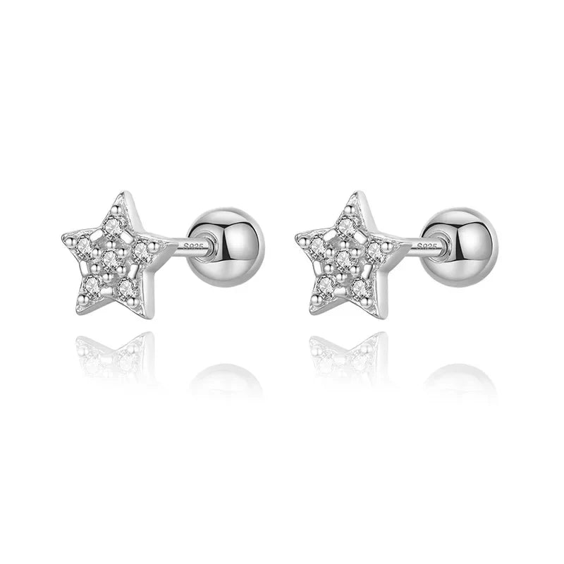 Aretes Corazón o Estrella con Zirconia