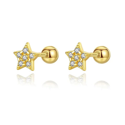 Aretes Corazón o Estrella con Zirconia