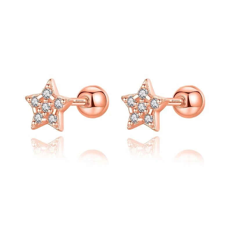 Aretes Corazón o Estrella con Zirconia