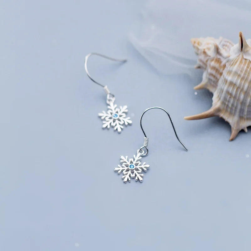 Aretes Colgantes Copo de Nieve