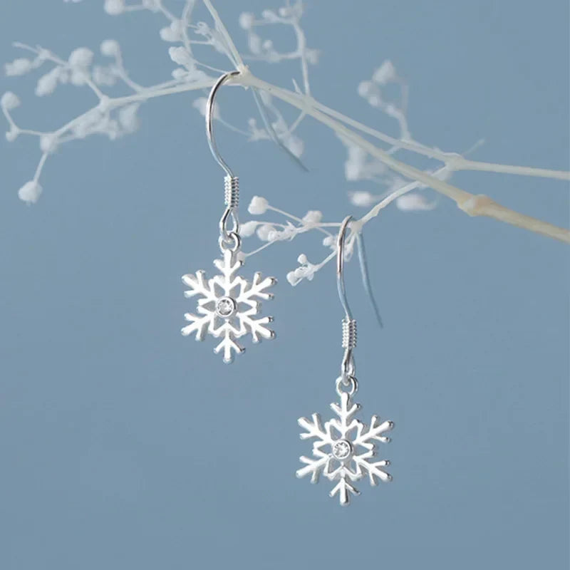 Aretes Colgantes Copo de Nieve