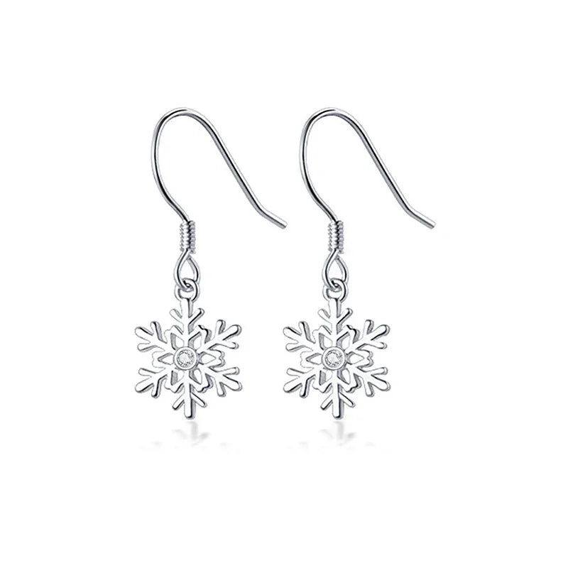 Aretes Colgantes Copo de Nieve