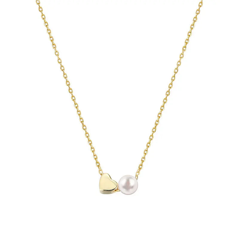 Collar Choker Corazón con Perla
