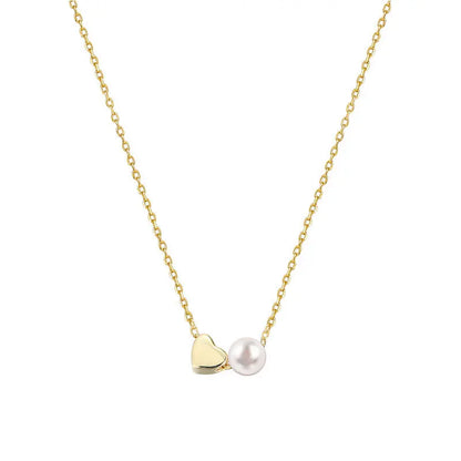 Collar Choker Corazón con Perla