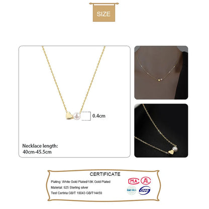 Collar Choker Corazón con Perla