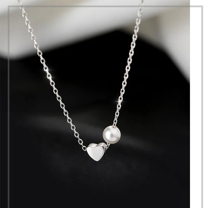 Collar Choker Corazón con Perla