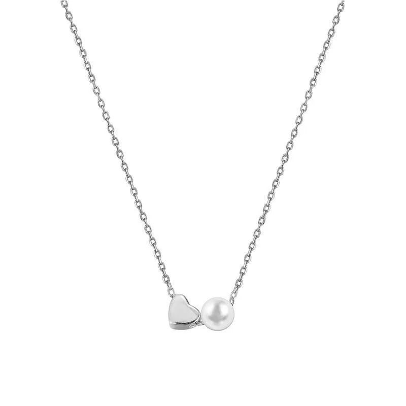 Collar Choker Corazón con Perla