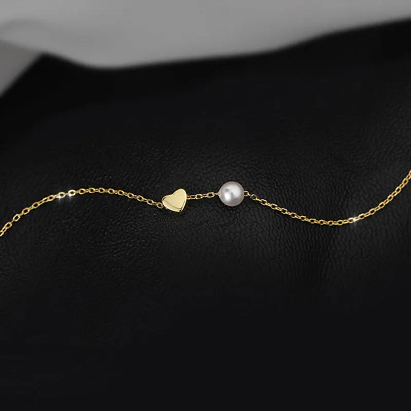 Collar Choker Corazón con Perla