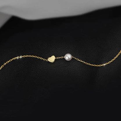Collar Choker Corazón con Perla