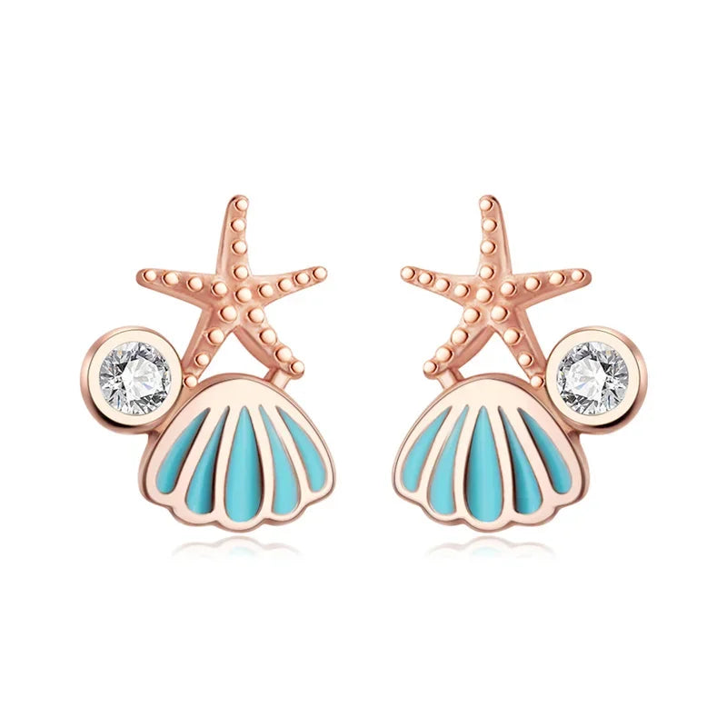 Aretes Concha y Estrella de Mar
