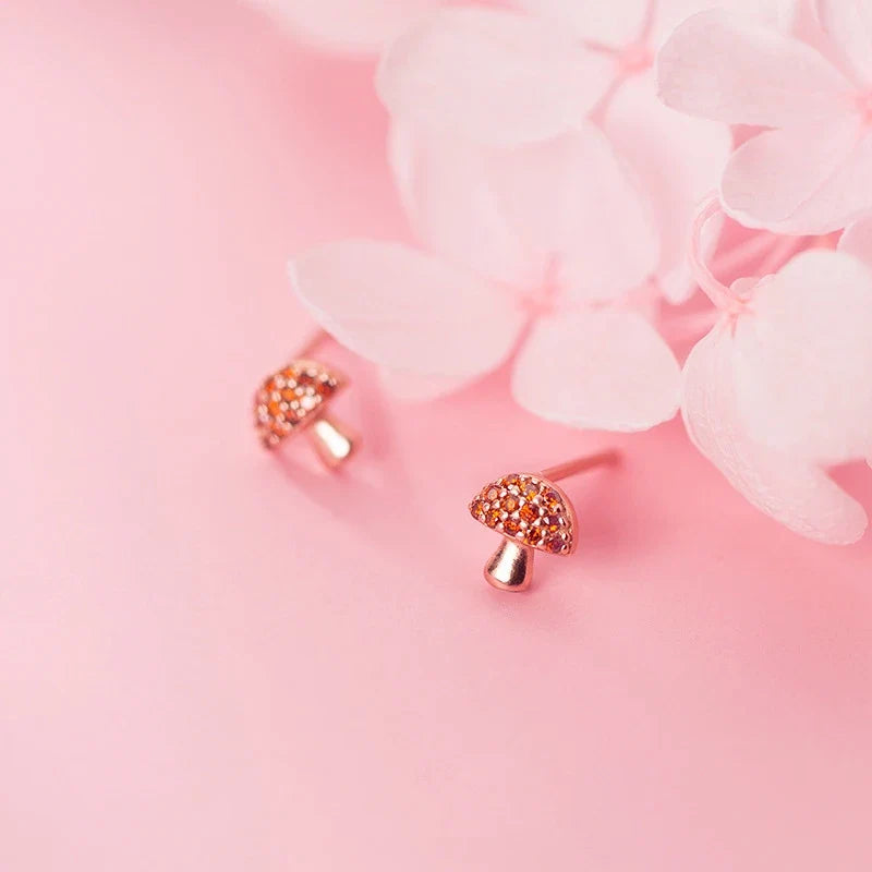 Aretes Hongo con Zirconias