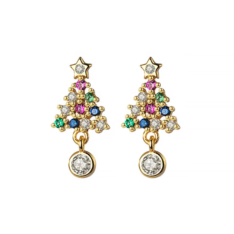 Aretes Árbol de Navidad con Zirconias