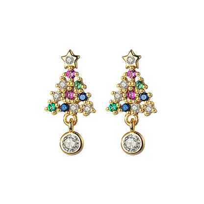 Aretes Árbol de Navidad con Zirconias