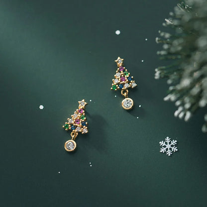 Aretes Árbol de Navidad con Zirconias