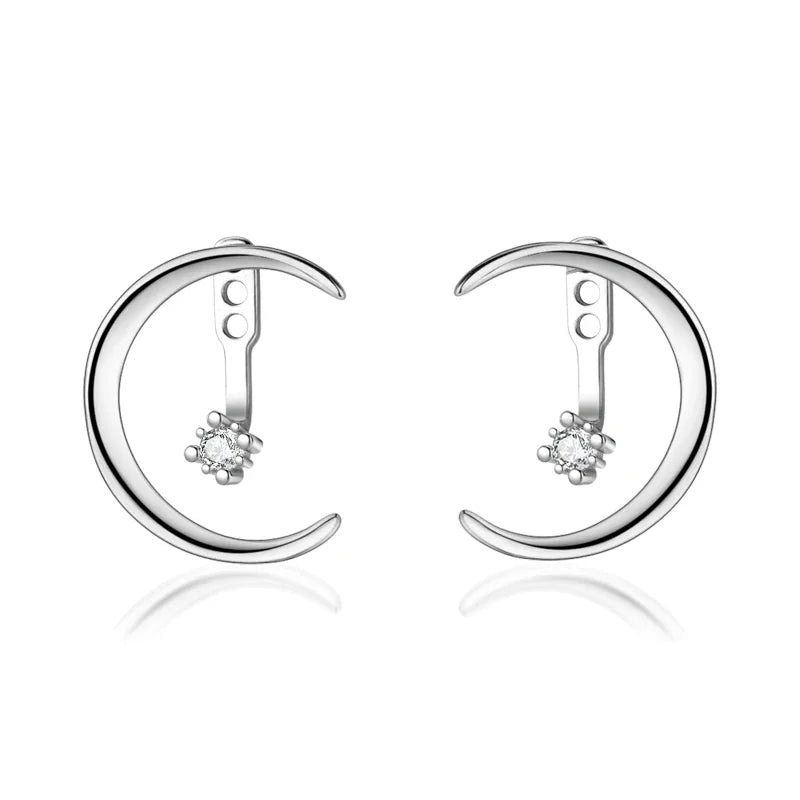 Aretes Luna con Zirconias