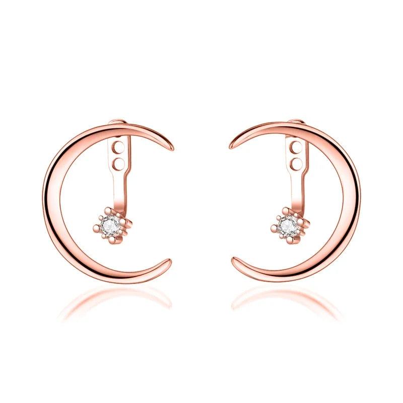 Aretes Luna con Zirconias