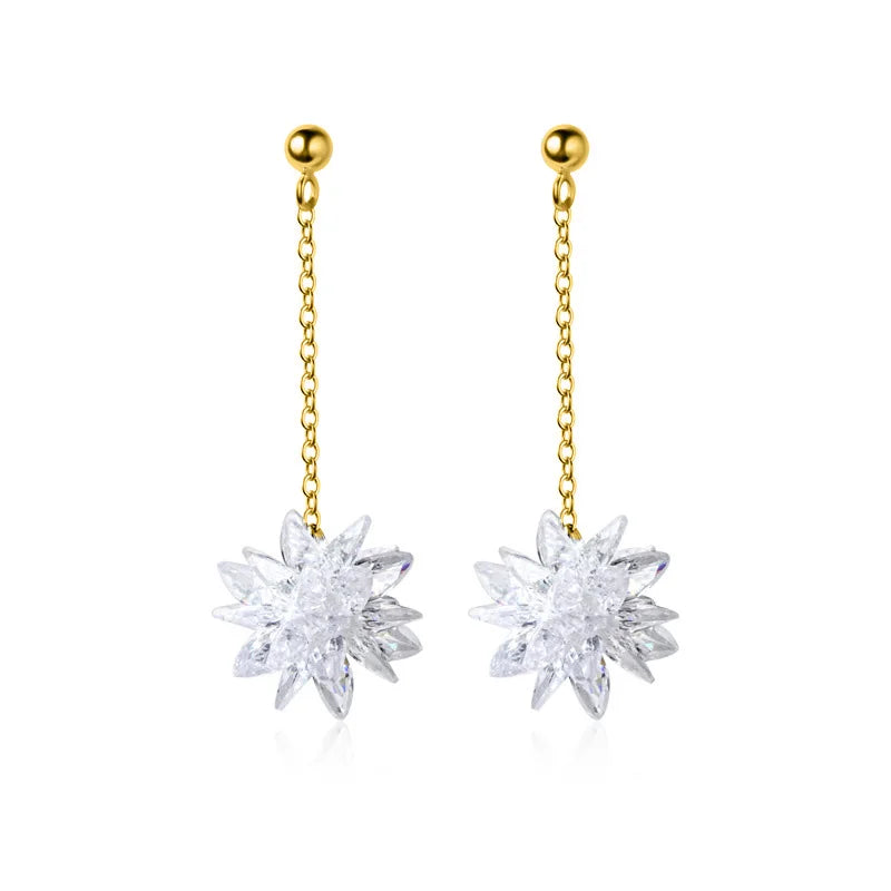 Aretes Flor de Hielo Brillante