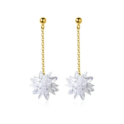 Aretes Flor de Hielo Brillante