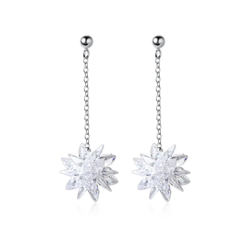 Aretes Flor de Hielo Brillante