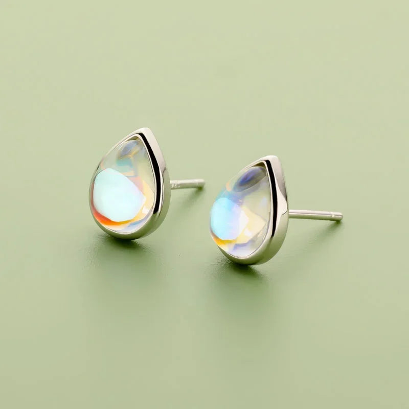 Aretes Gota con Piedra Luna