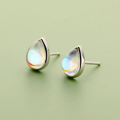 Aretes Gota con Piedra Luna