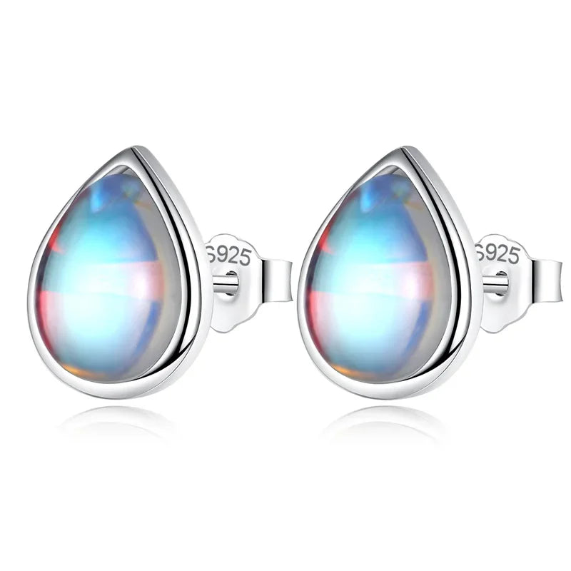 Aretes Gota con Piedra Luna
