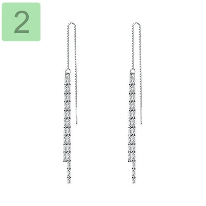 Aretes Estrella con Cadena Colgante
