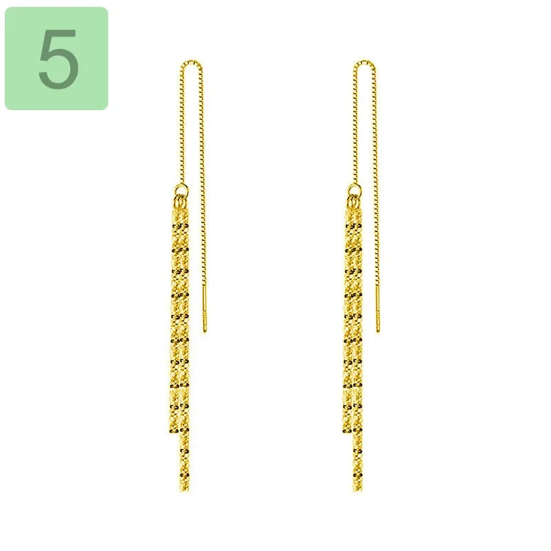 Aretes Estrella con Cadena Colgante